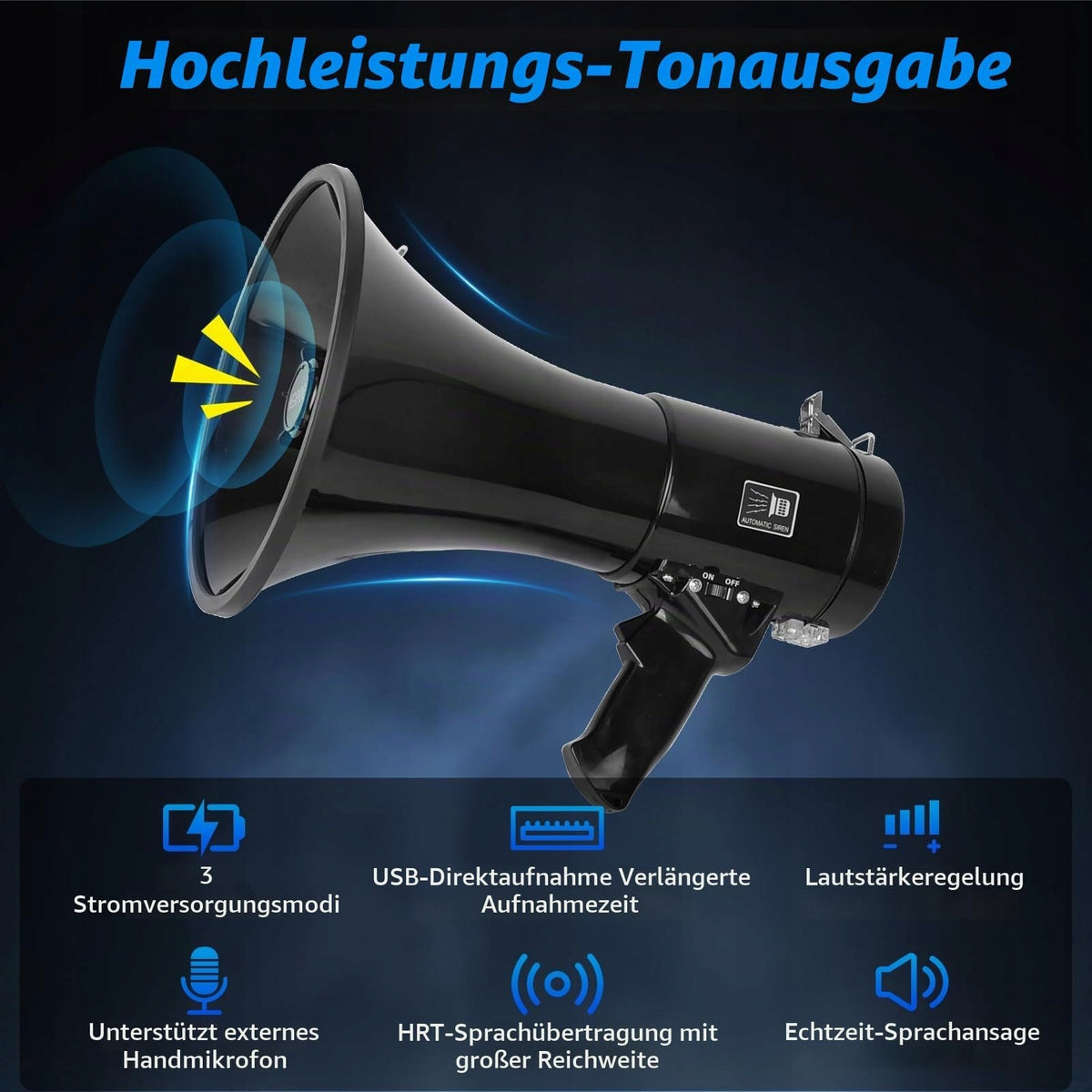 100W PORTABLE MEGAPHONE FOR OUTDOOR EVENTS WITH BLUETOOTH SPEAKER Manufacturer code 05903181816000