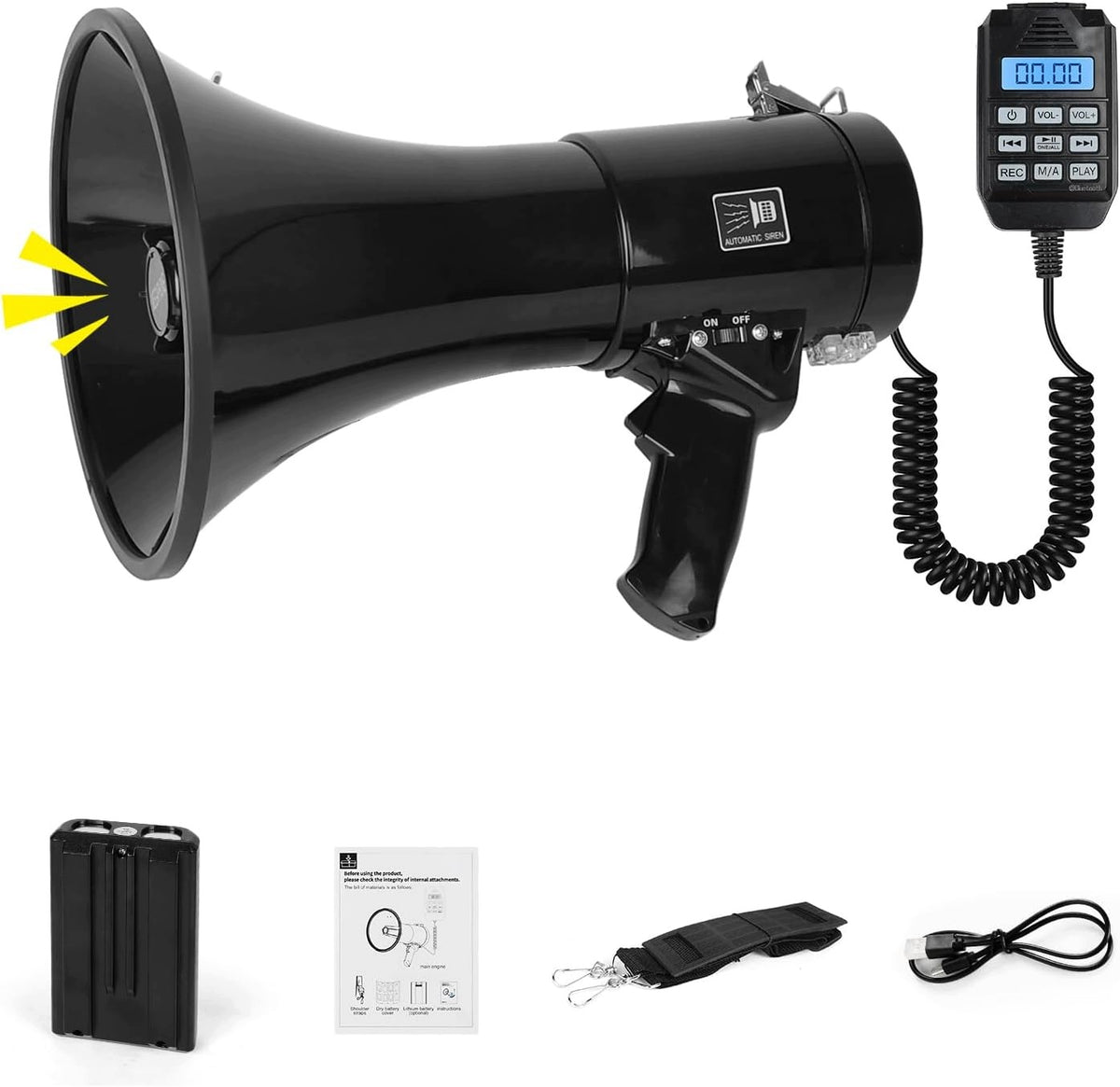 100W PORTABLE MEGAPHONE FOR OUTDOOR EVENTS WITH BLUETOOTH SPEAKER