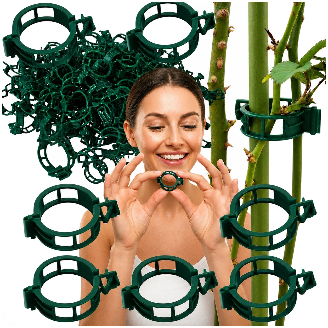 100x CLASP CLIPS FOR FIXING CUCUMBER TOMATO PLANTS FOR LIGATION