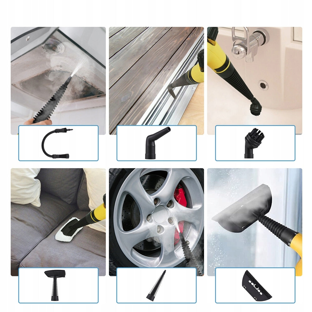 1050W PRESSURE STEAM CLEANER FOR WINDOW GROUT UPHOLSTERY WITH 9 ACCESSORIES 350ML Power 1050 W