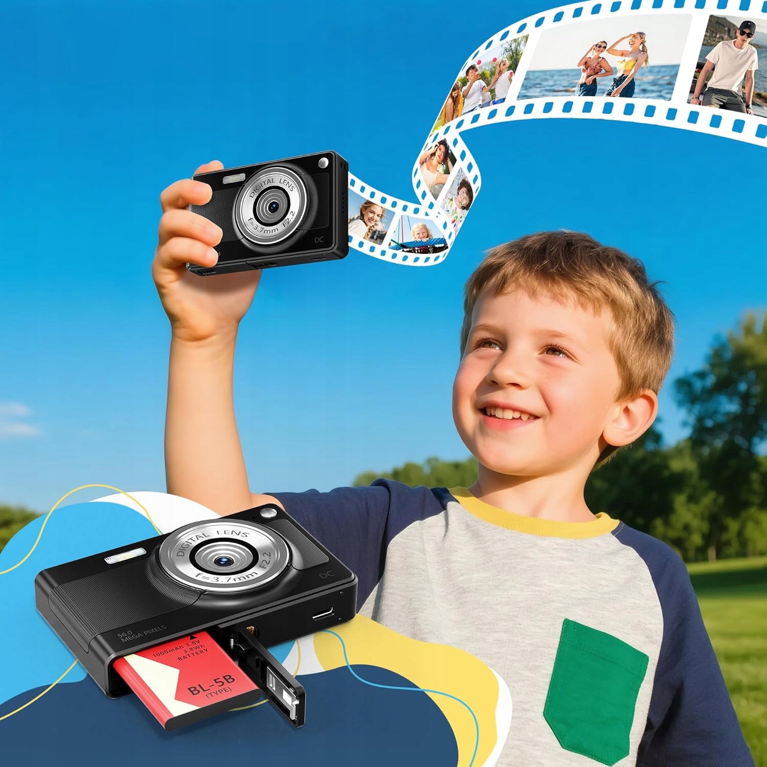 1080P DIGITAL CAMERA WITH 16X ZOOM 56MP CAMERA FOR KIDS + 32GB CARD Stabilization digital