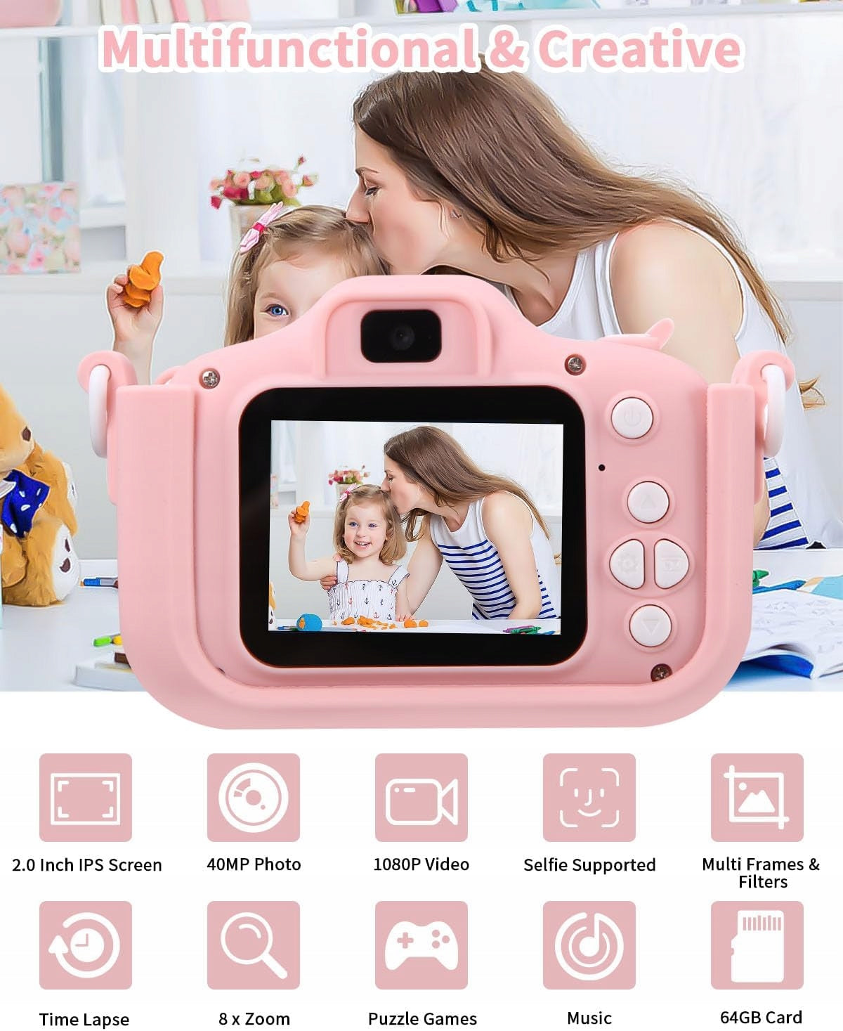 1080P DIGITAL UNICORN BABY CAMERA WITH 64GB SD CARD FOR GIFT Manufacturer code APARAT DZIECIĘCY CYFROWY 1080P KARTA SD 64GB