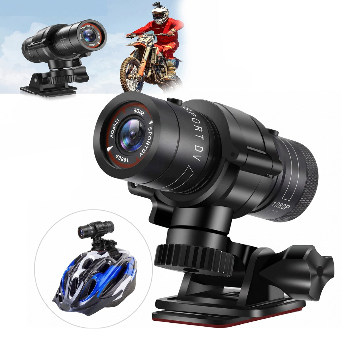 1080P Waterproof Sports Camera with 120° Wide Angle Lens
