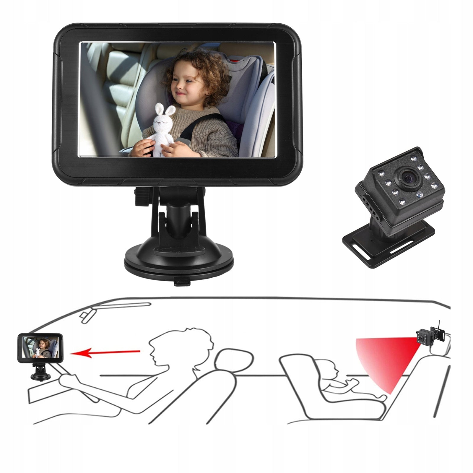 1080p Baby Car Camera Baby Car Monitor 4J