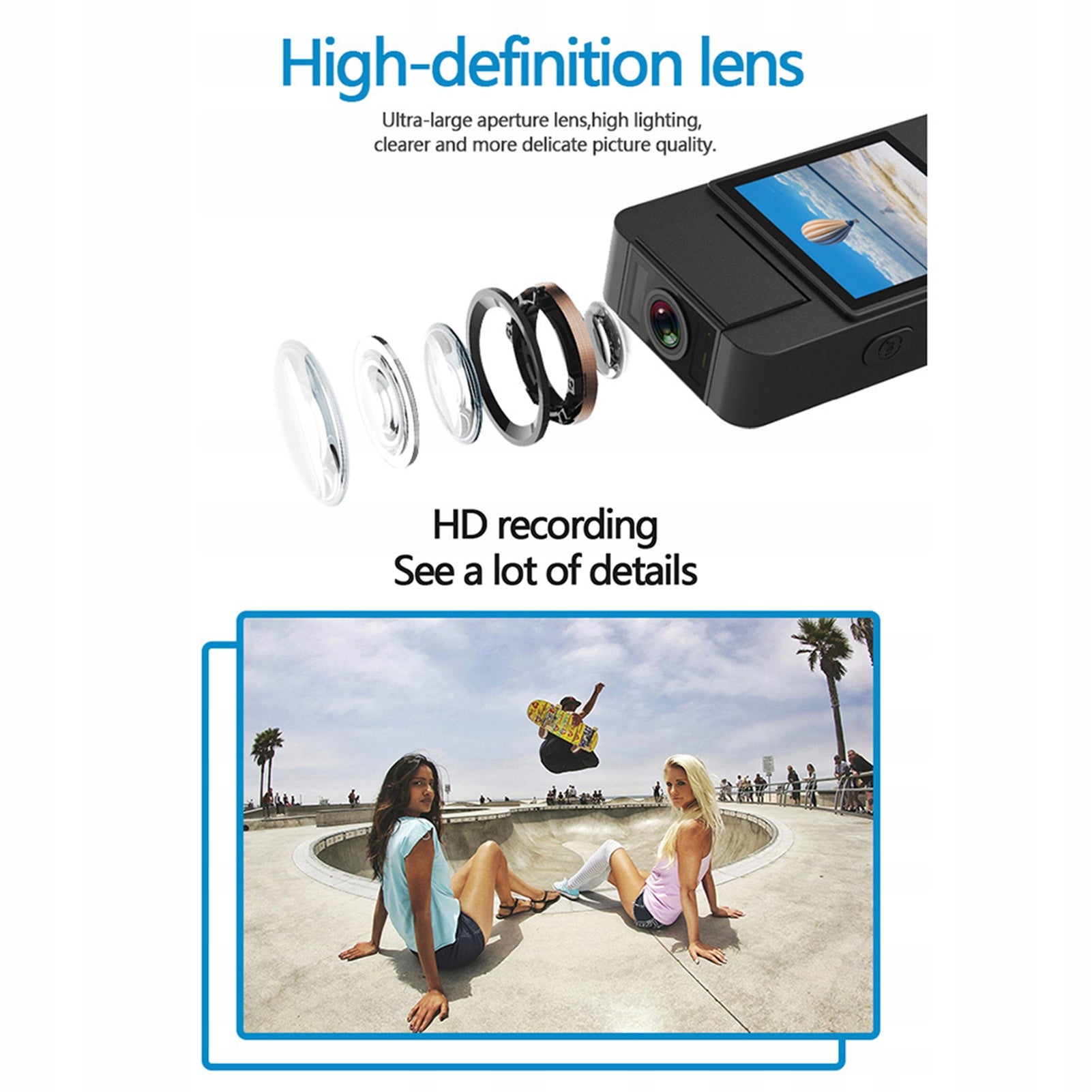 1080p HD camera with 180 degree audio and video recording 1D lens Model 0780ACFI