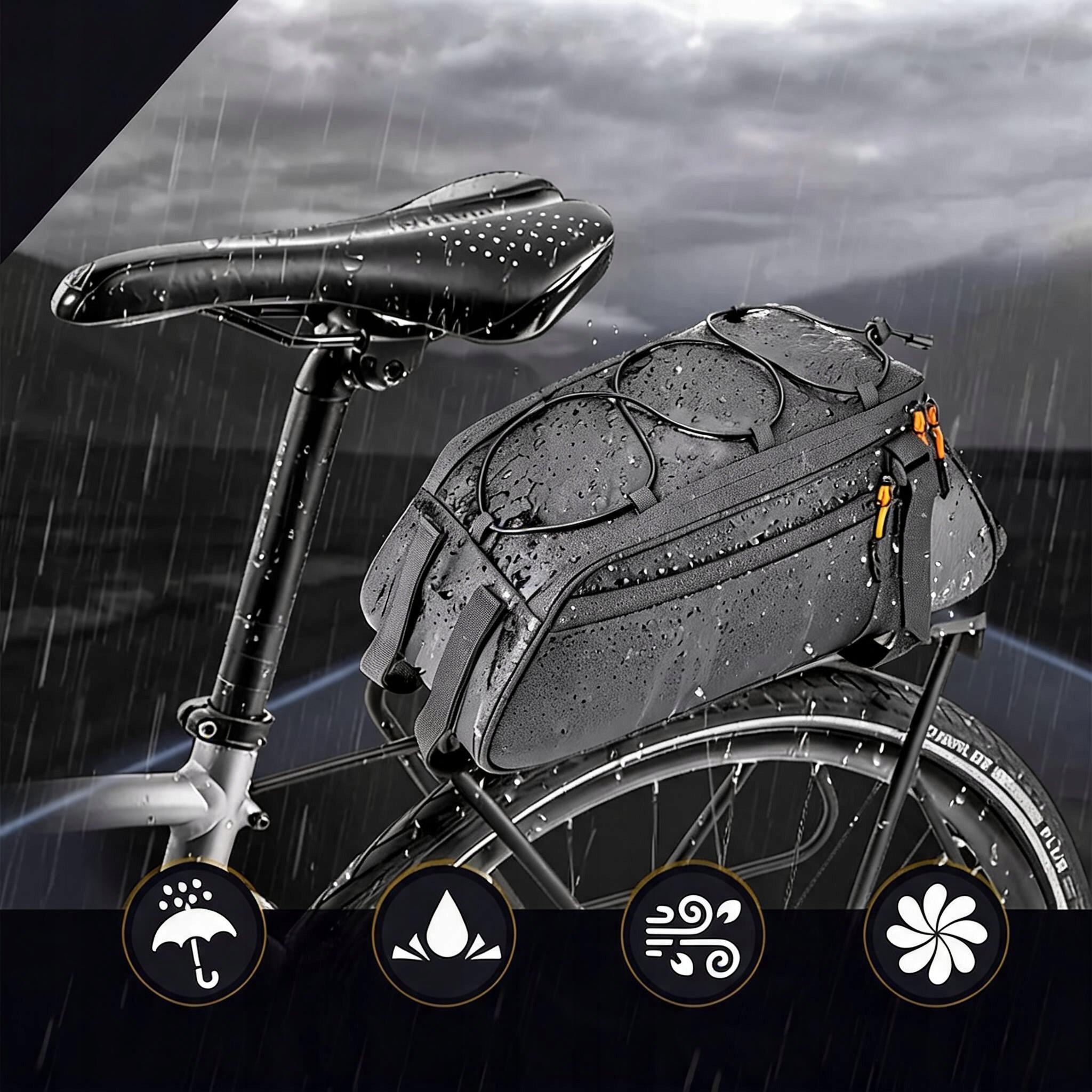 10L 900D WATERPROOF BICYCLE PANNIERS FOR BICYCLE REAR RACK Capacity 9 l