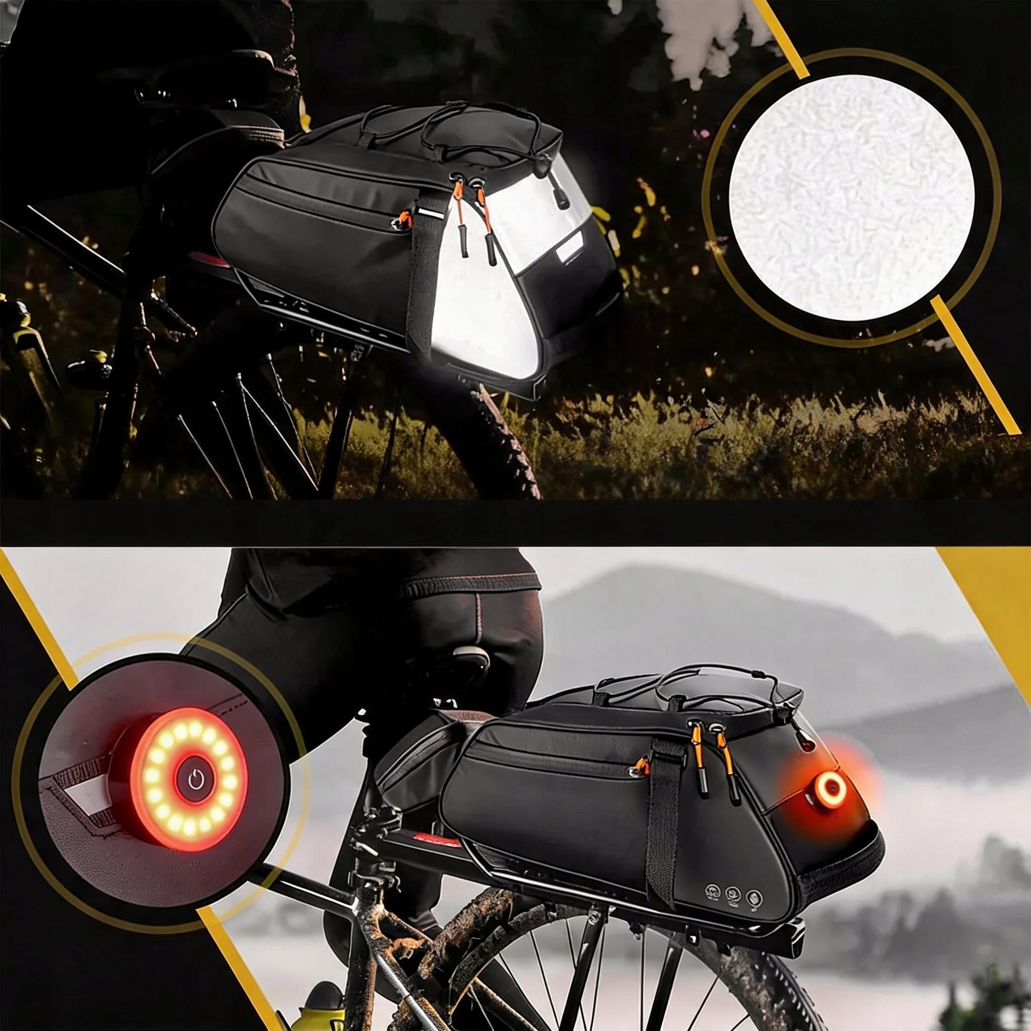 10L 900D WATERPROOF BICYCLE PANNIERS FOR BICYCLE REAR RACK Dominant material synthetic material