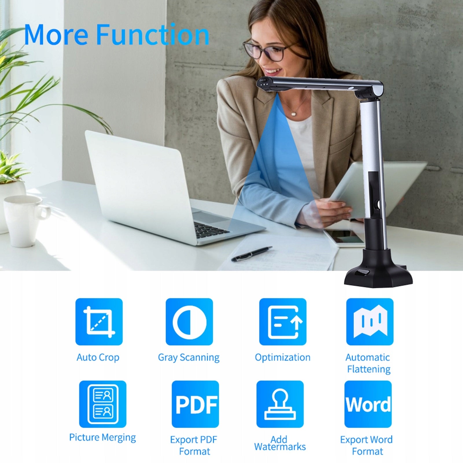 10MP HD Document Scanner Foldable Portable A3 Document Camera for XG