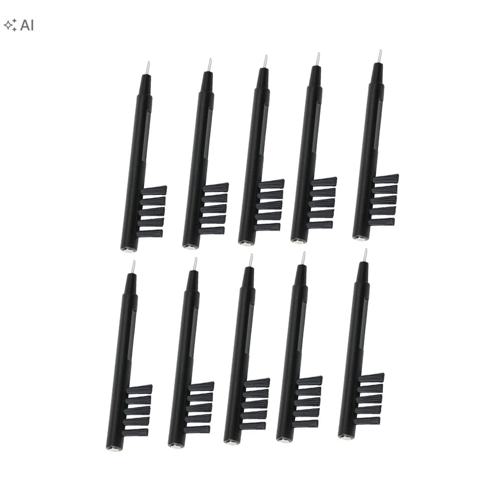 10PCS PRACTICAL BLACK HEARING AID CLEANING BRUSH WITH WAX REMOVAL Manufacturer of a medical device NA
