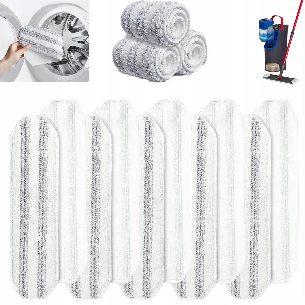 10PCS REPLACEMENT MICROFIBER PADS FOR O-CEDAR H2PRO FLAT MOP