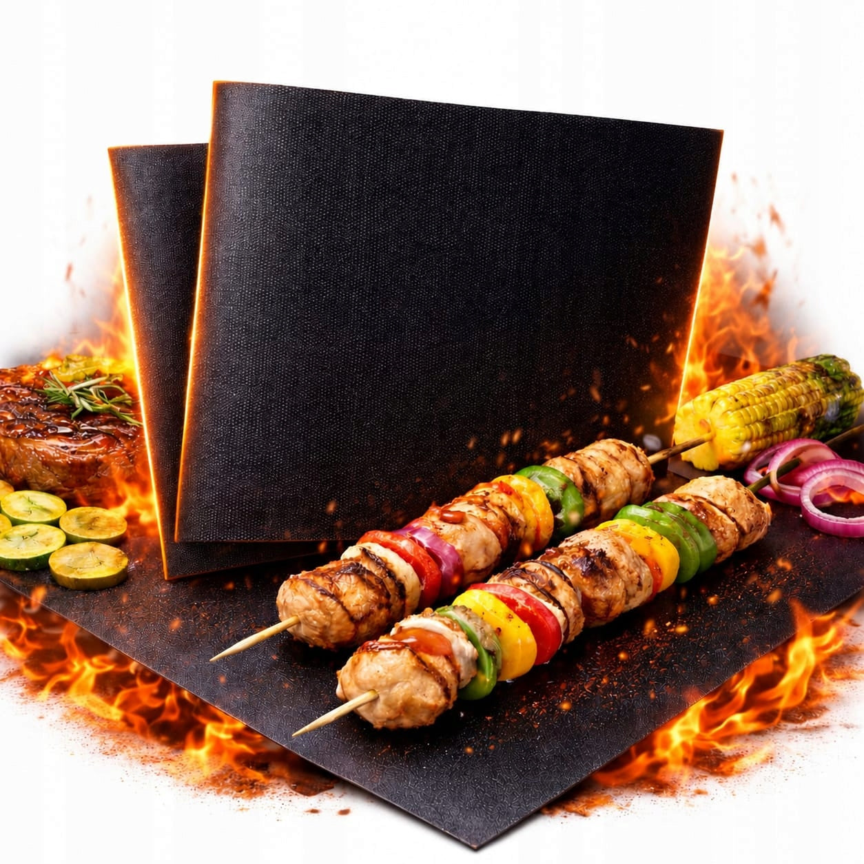 10PCS TEFLON MAT GRILL TRAY BAKING TRAY REUSABLE 10x