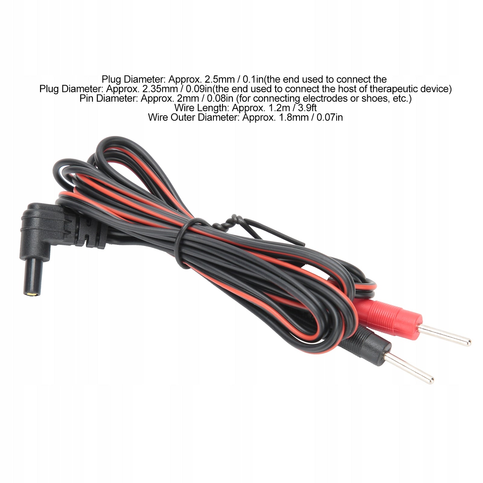 10PCS TENS ELECTRODE WIRE 2,35MM 1.2M 2-IN-1 Brand no brand