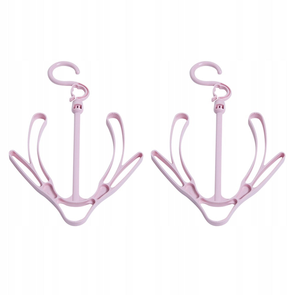 10Pcs Pink Windproof Double Hook Shoe Drying Rack with Clips