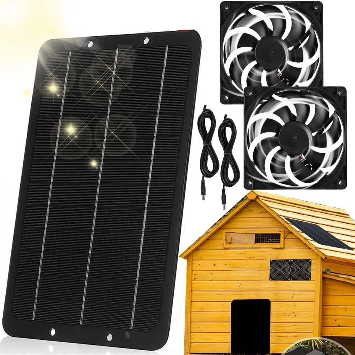 10W SOLAR FAN, EXHAUST FAN FOR GREENHOUSE, SHED, CHICKEN COOP