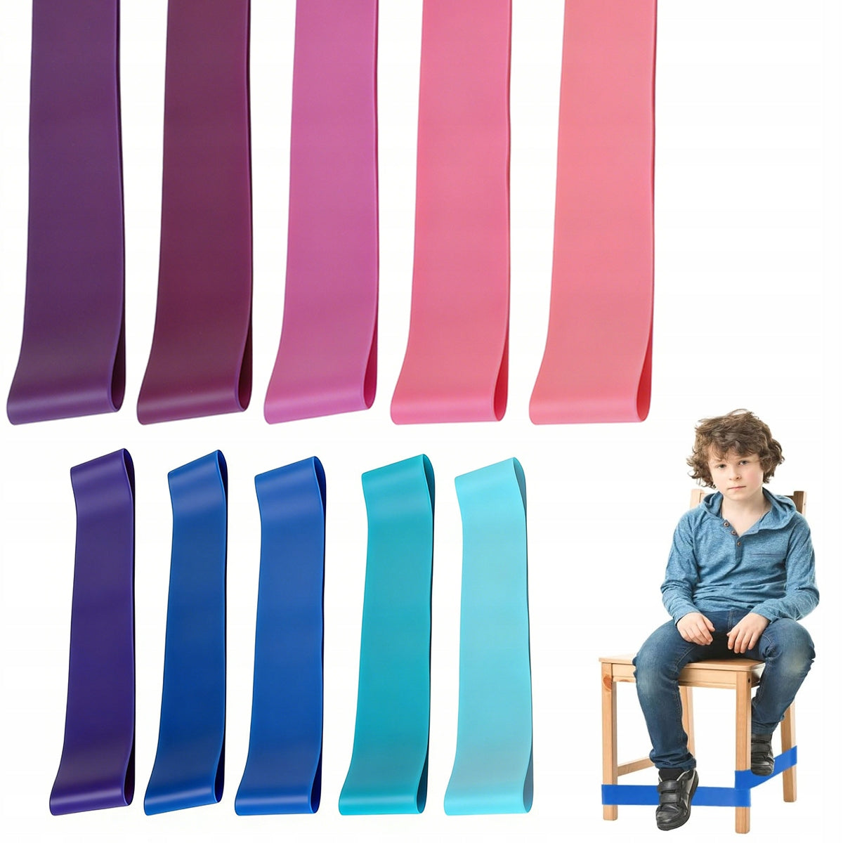 10pcs children's chair straps, stretching straps, resistance exercises