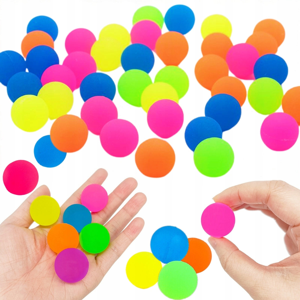 10x BALL RUBBER BALL COLORFUL JUMPING SENSORY 27mm Kind rubber