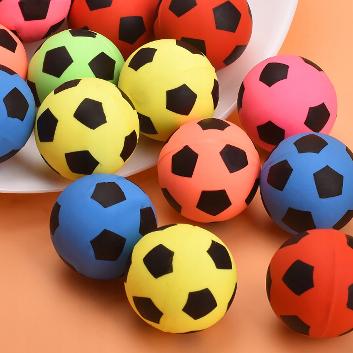 10x BALL RUBBER BALL FOOTBALL JUMPING SENSORY 27mm Kid's age 3+ years