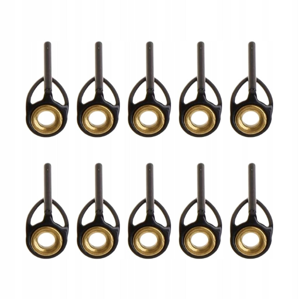 10x Durable Rod Guides Saltwater Wear resistant Tip Rings Eyes Black, 0.9mm