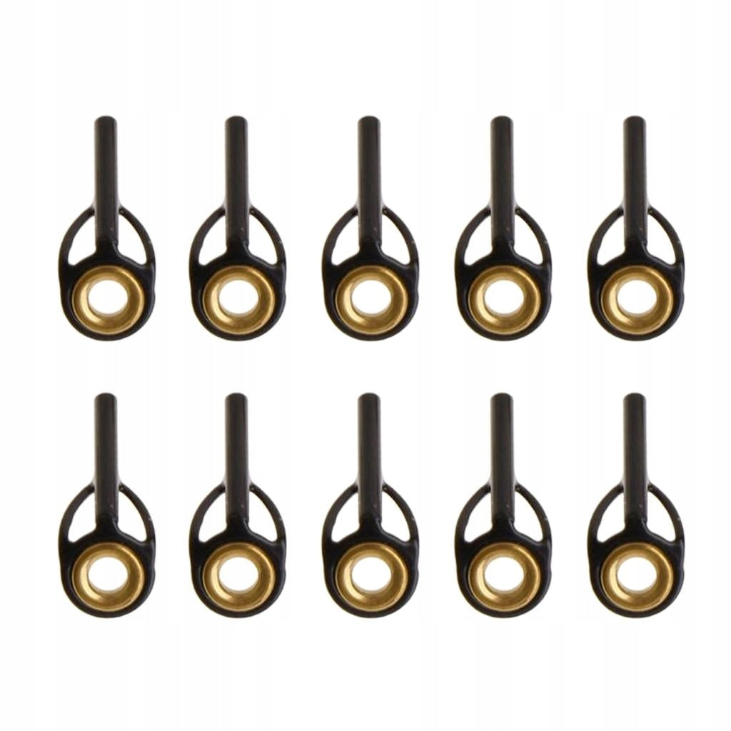 10x Durable Rod Guides Saltwater Wear resistant Tip Rings Eyes Black, 1.3mm
