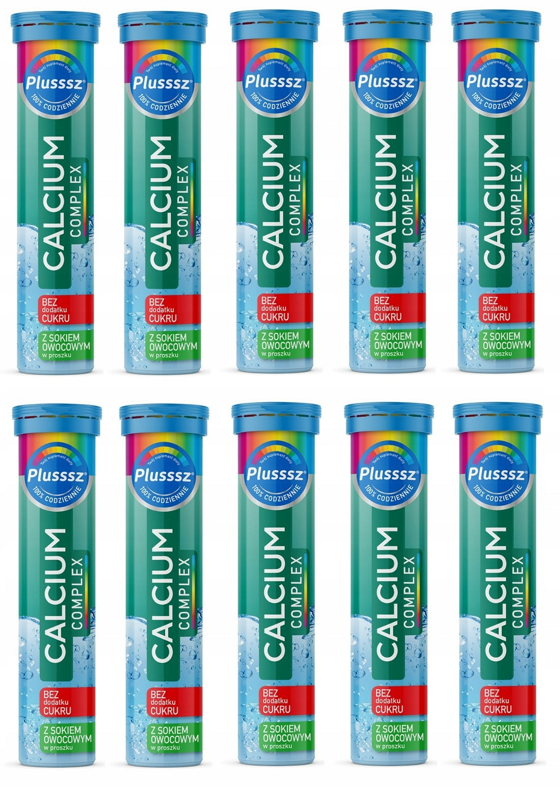 10x Effervescent Tablets Plusssz Calcium Complex Calcium Orange Mango 20pcs