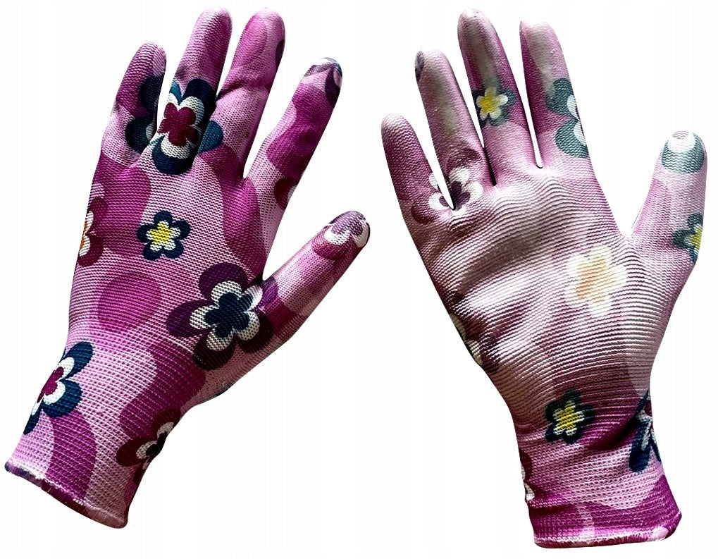 10x GARDEN GLOVES WOMEN'S GLOVES WITH FLOWERS COLORFUL FOR GARDEN 8-M Medical device no