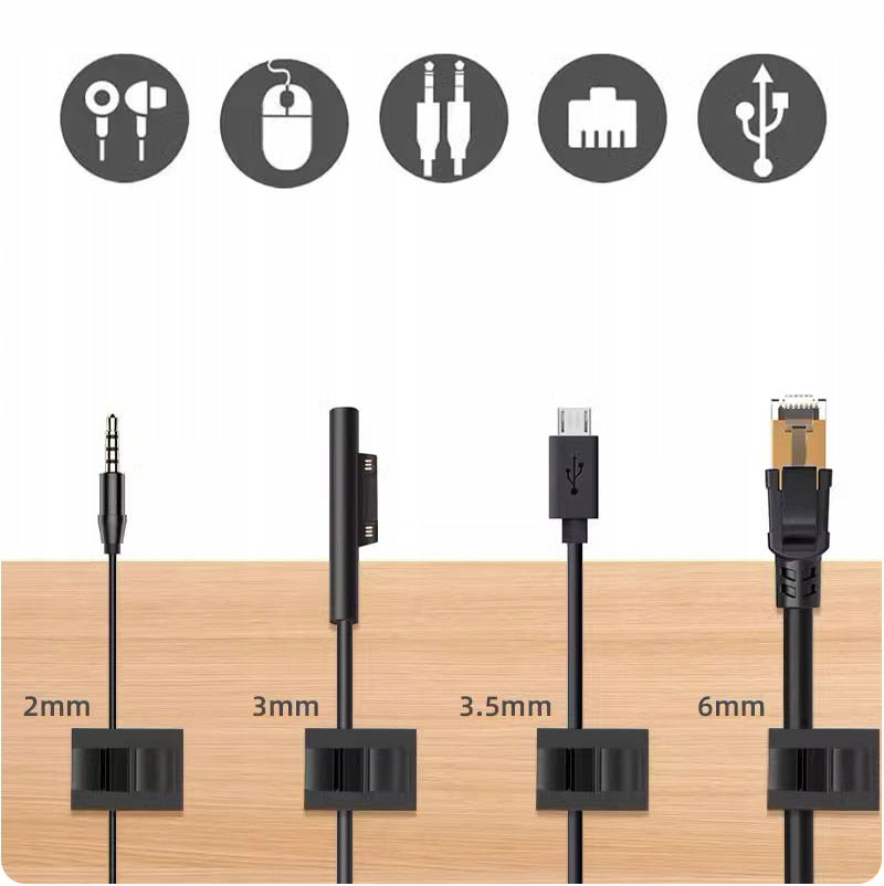 10x HANDLE CLIP ORGANIZER for CABLES 6mm SET Model 6MM-V2-10PCS