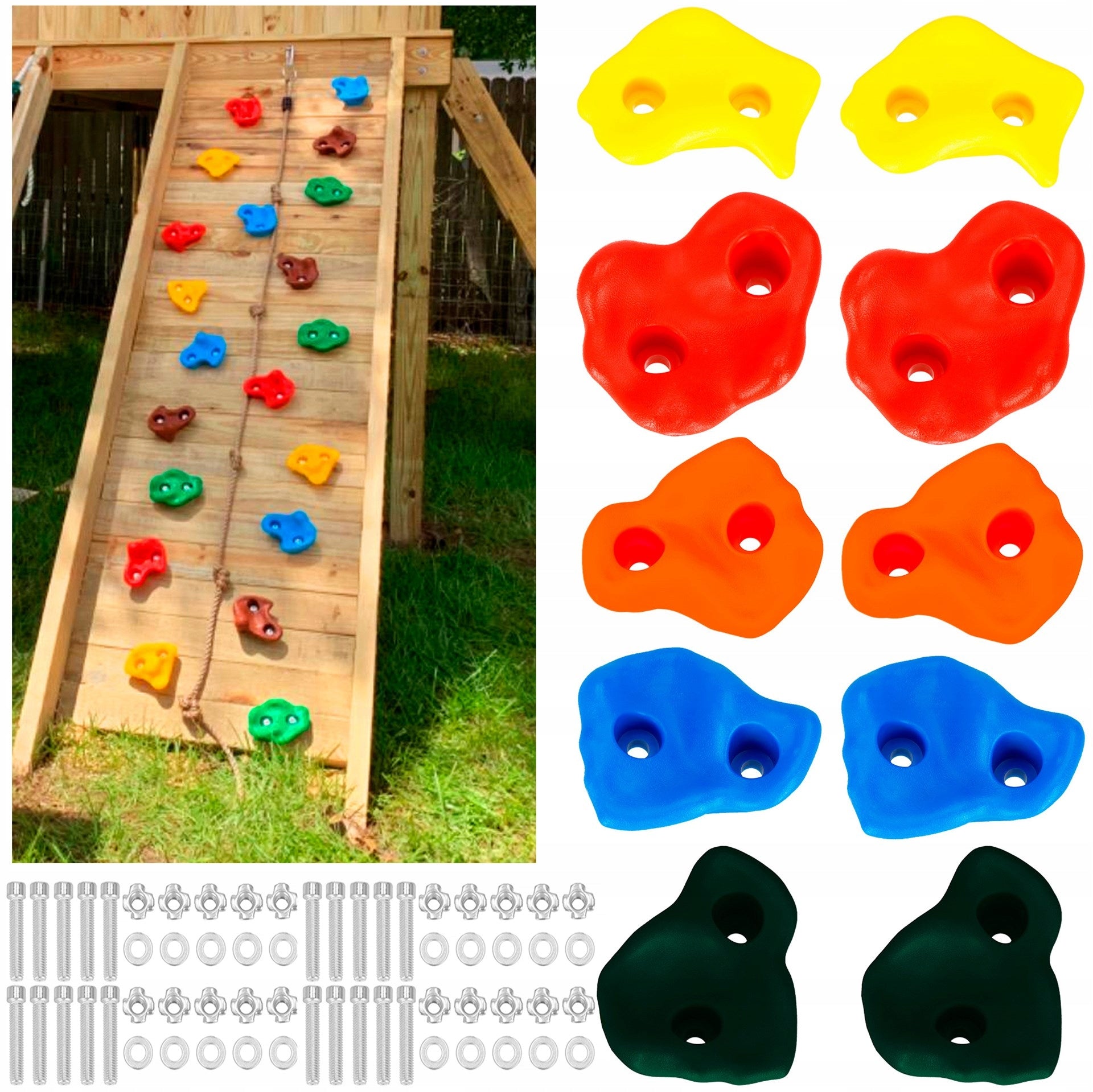10x HANDLES CLIMBING STONES CLIMBING ROCKS SCREWS SET OF 10