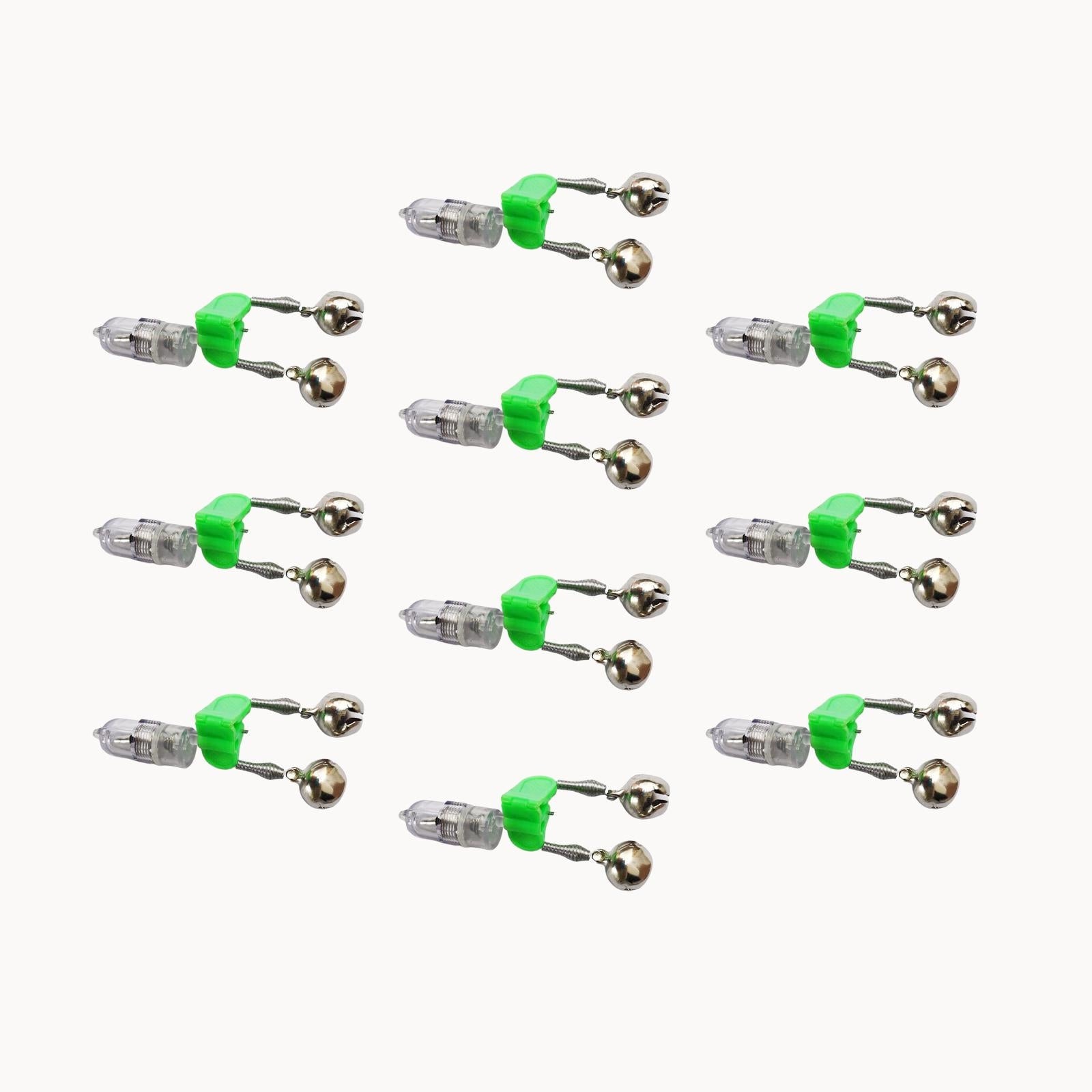 10x LED Dual Bells Night Fishing Alarm Dual Bells Ring Fishing Rod Alarm Brand no brand