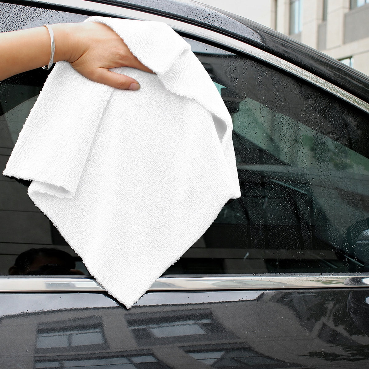 10x MICROFIBER SEAMLESS 40x40 320GSM CLOTH FOR CAR DETAILING WHITE Manufacturer no brand