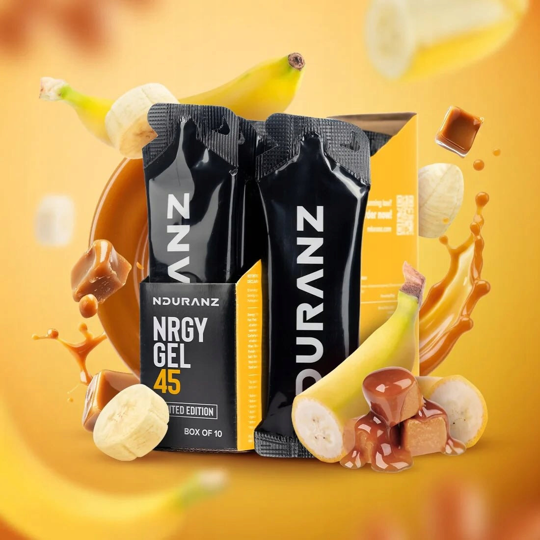10x NRGY GEL 45 NDURANZ 75G BANANA-CARAMEL LIMITED Packaging status original