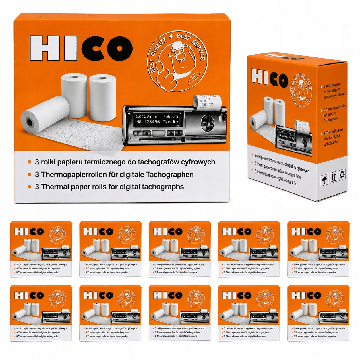 10x ROLLS THERMAL PAPER FOR DIGITAL TACHOGRAPH HICO ROLL TACHO Manufacturer's catalog number 5905280382912