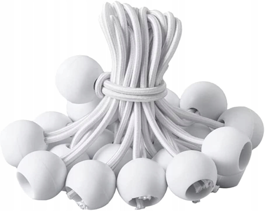 10x RUBBER FLEXIBLE MOUNTING STRONG BALL ROPE FOR FIXING THE TARPAULIN 15CM