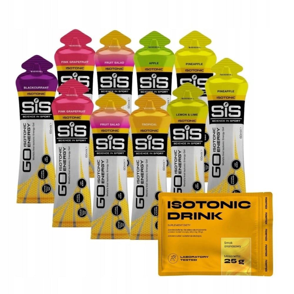 10x SIS GO ISOTONIC ENERGY GEL 60ml, ENERGY, HYDRATION CARBOHYDRATES Expiration date at least 3 months from the date of purchase