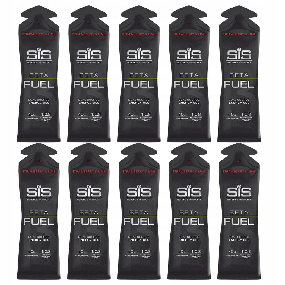 10x SIS energy gel BETA FUEL 60ml strawberry lime energy gel