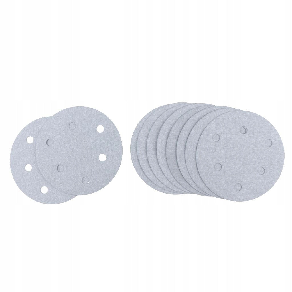 10x Sand Disk Polish Grind Pad White Sandpaper Sheet Replacement 5" 600Grit
