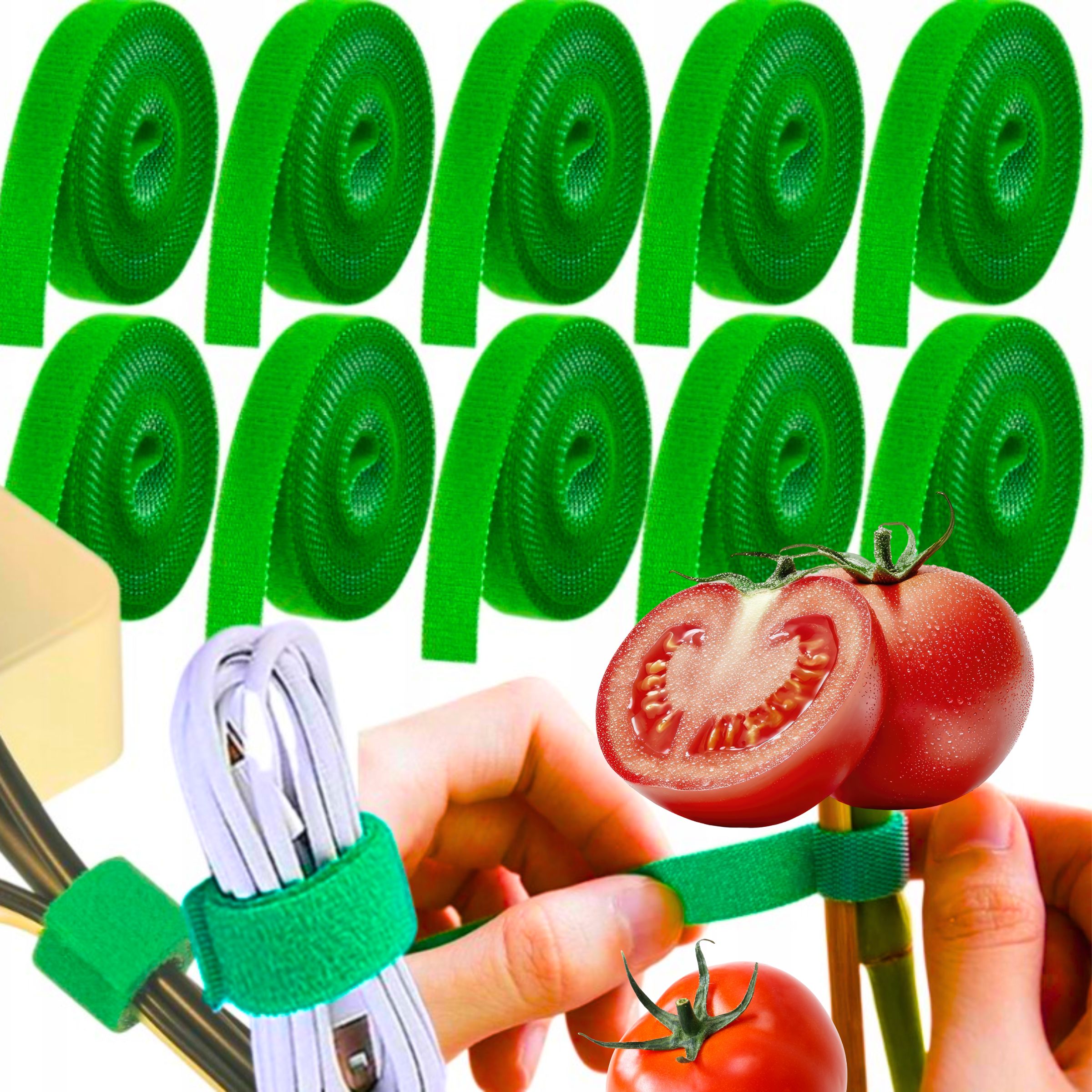 10x VELCRO TAPE FOR TOMATO FLOWERS BINDING PLANT BUSHES TREES CABLES