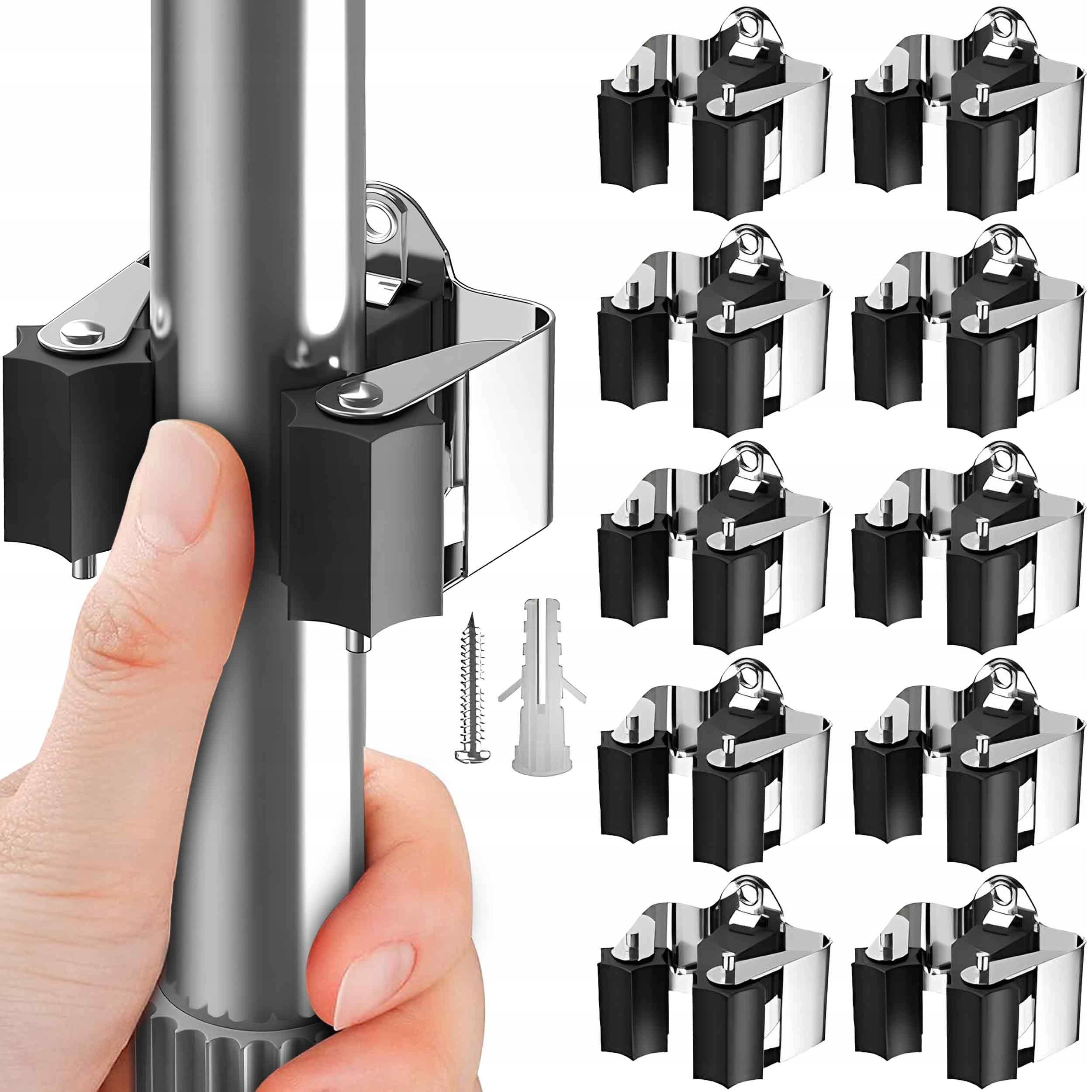 10x WALL HANGER HOLDER FOR TOOLS BROOM MOP RAKE HANGERS SET