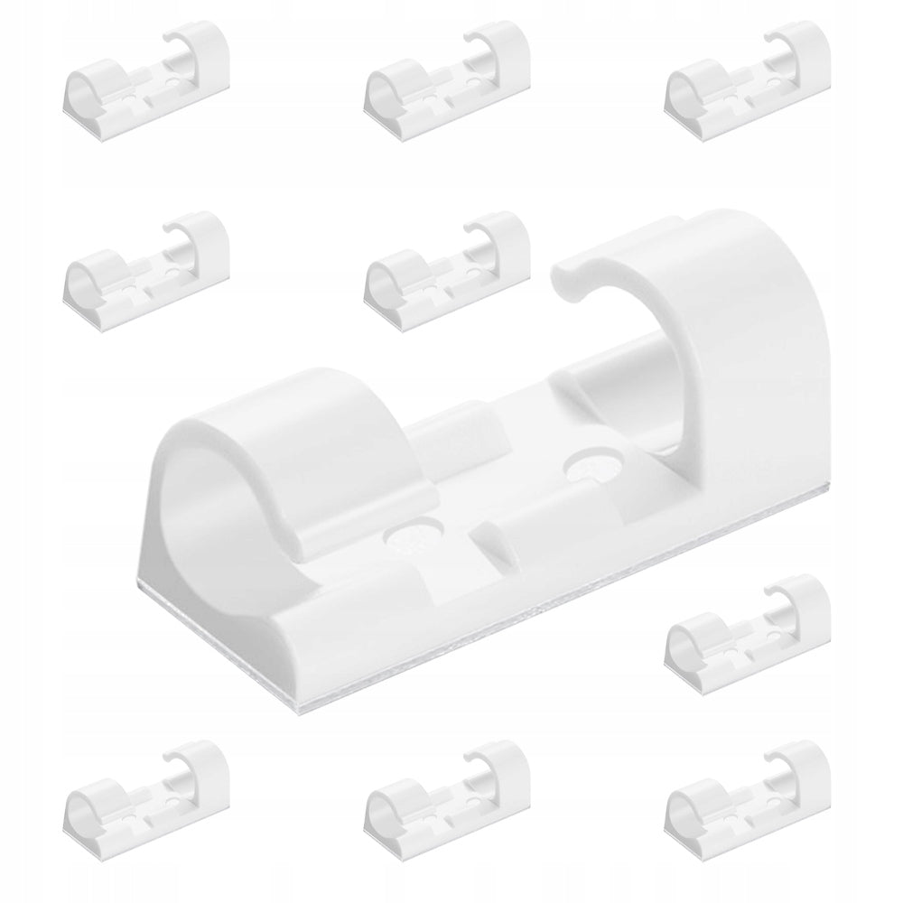 10x WIRE CABLE ORGANIZER CLIP HOLDER SELF ADHESIVE HOOK