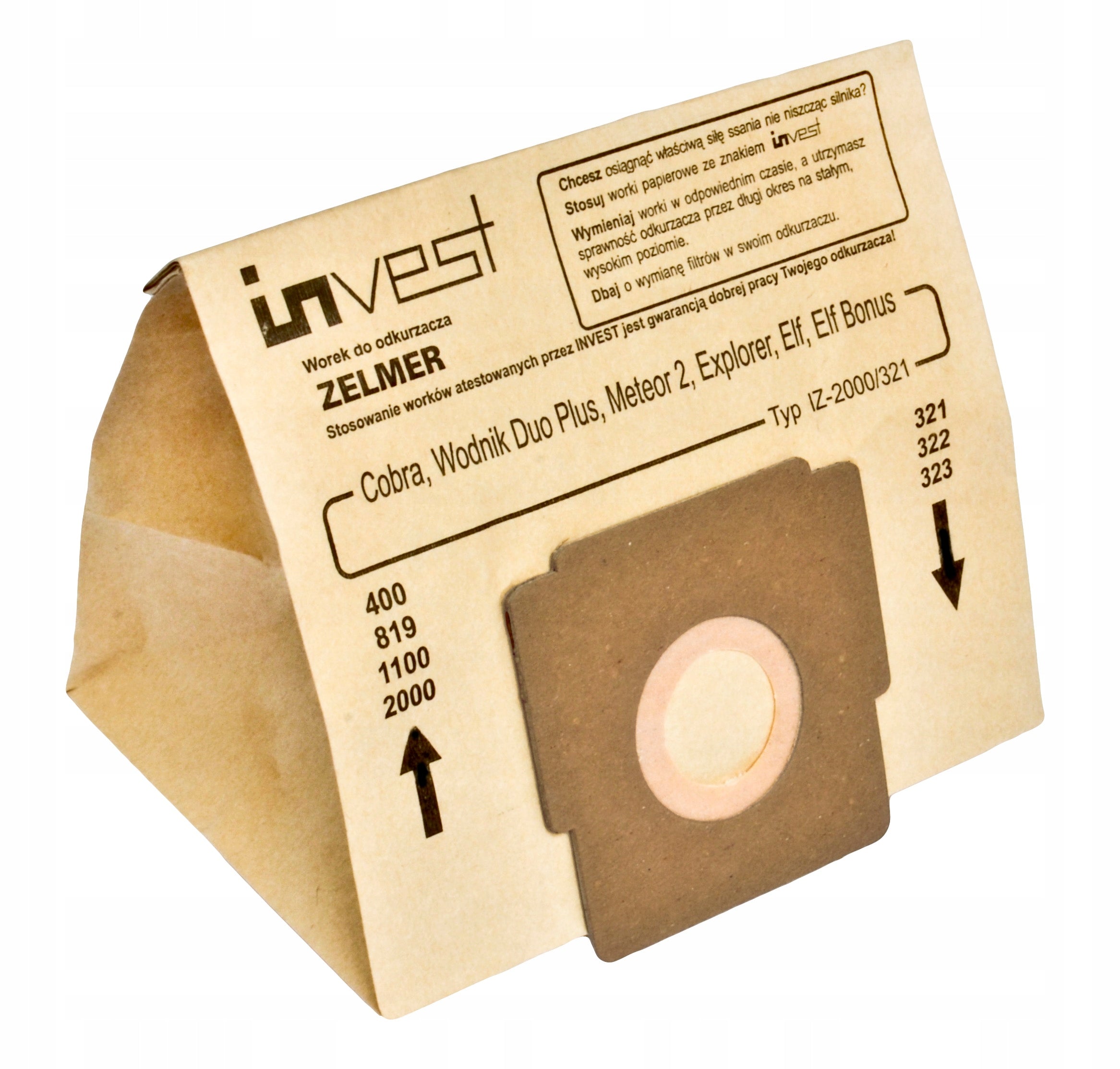 10x ZELMER ODYSSEY ELF 2 ELF 3 BONUS METEOR 2 COBRA VACUUM CLEANER BAGS Packaging status original