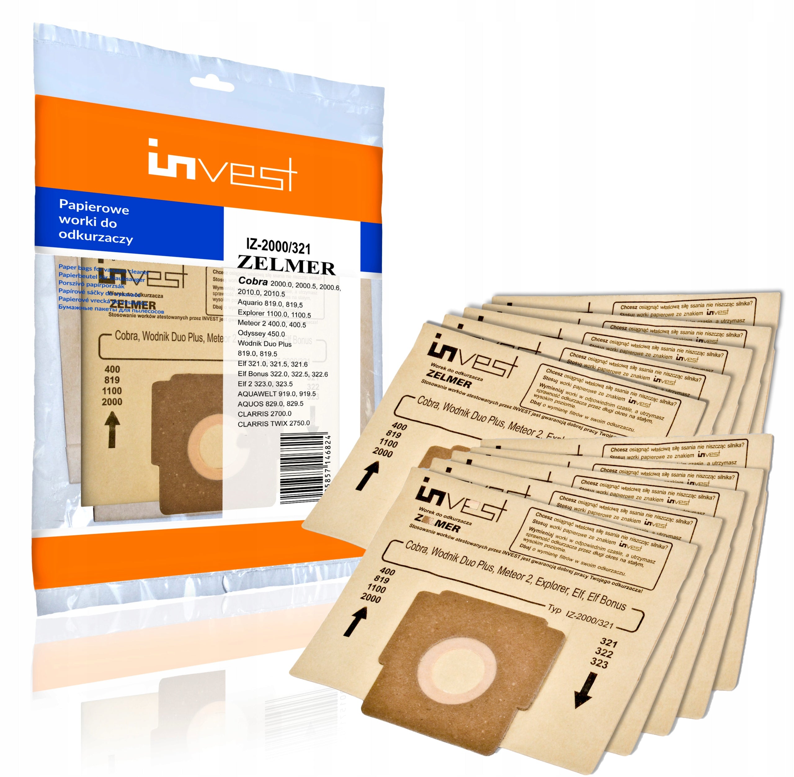 10x ZELMER ODYSSEY ELF 2 ELF 3 BONUS METEOR 2 COBRA VACUUM CLEANER BAGS