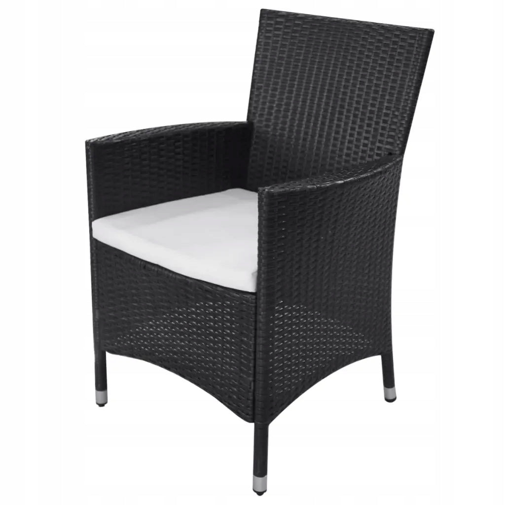 11-Piece Garden Furniture Set with Cushions, PE Rattan, Black For couch set