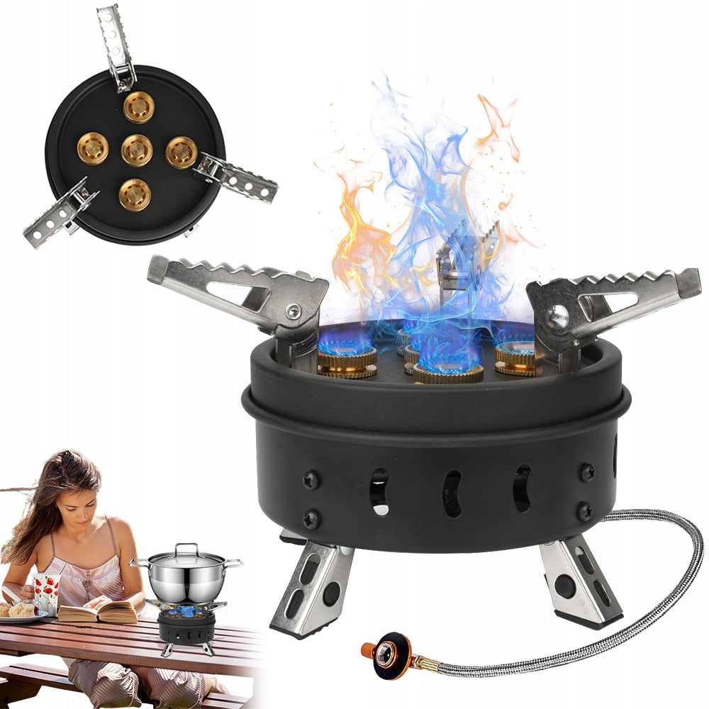11000W GAS COOKER WITH 5 NOZZLES BOILS 1L OF WATER IN 2 MINUTES Manufacturer code Mini kuchenka górska o dużej mocy