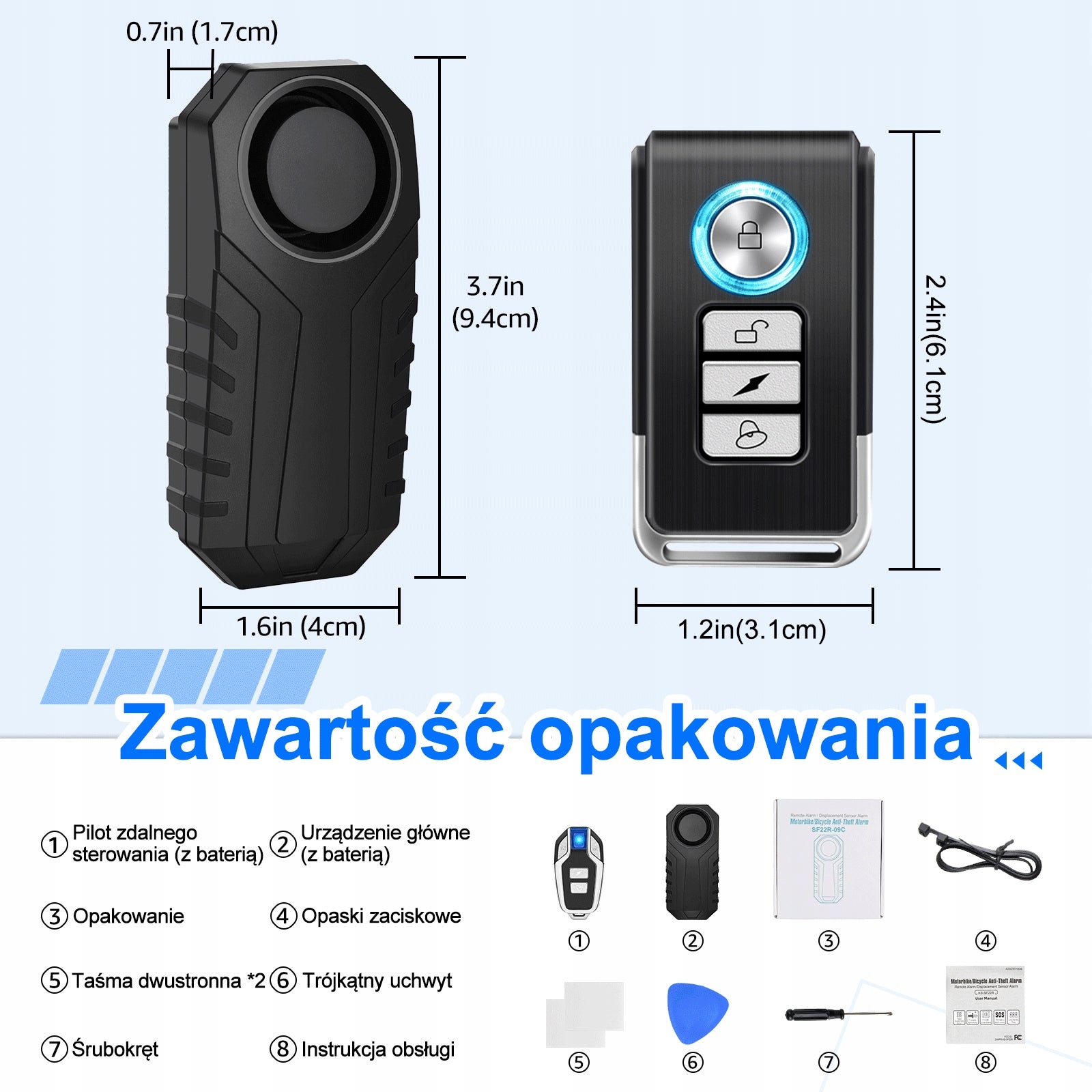 113dB Anti-Theft Bike Alarm Waterproof Remote Control Vibration Sensor SOS Manufacturer code PL_KS-SF22R
