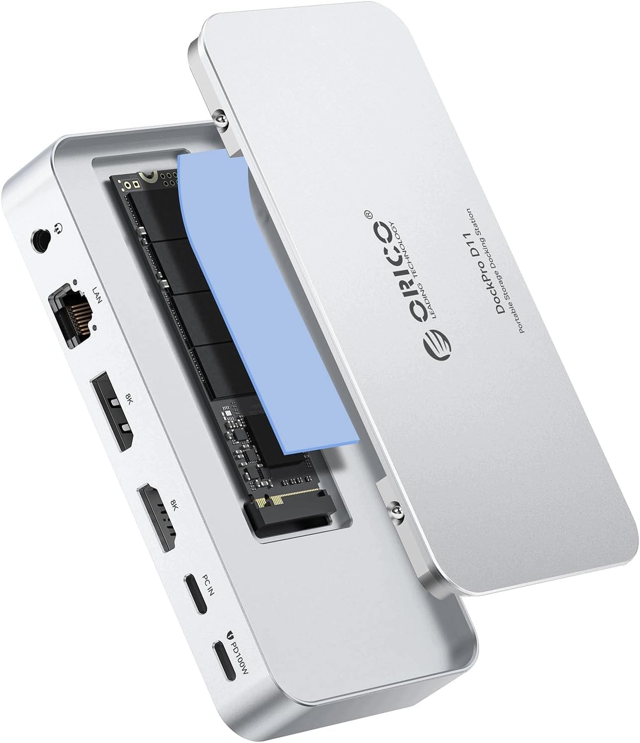 11IN1 USB-C 8TB M.2 NVMe SATA 100W PD ETHERNET DOCKING STATION