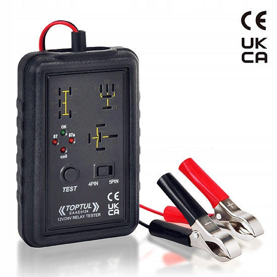 12/24 V 4/5 PIN PORTABLE CAR RELAY TESTER TOPTUL EAAE0124