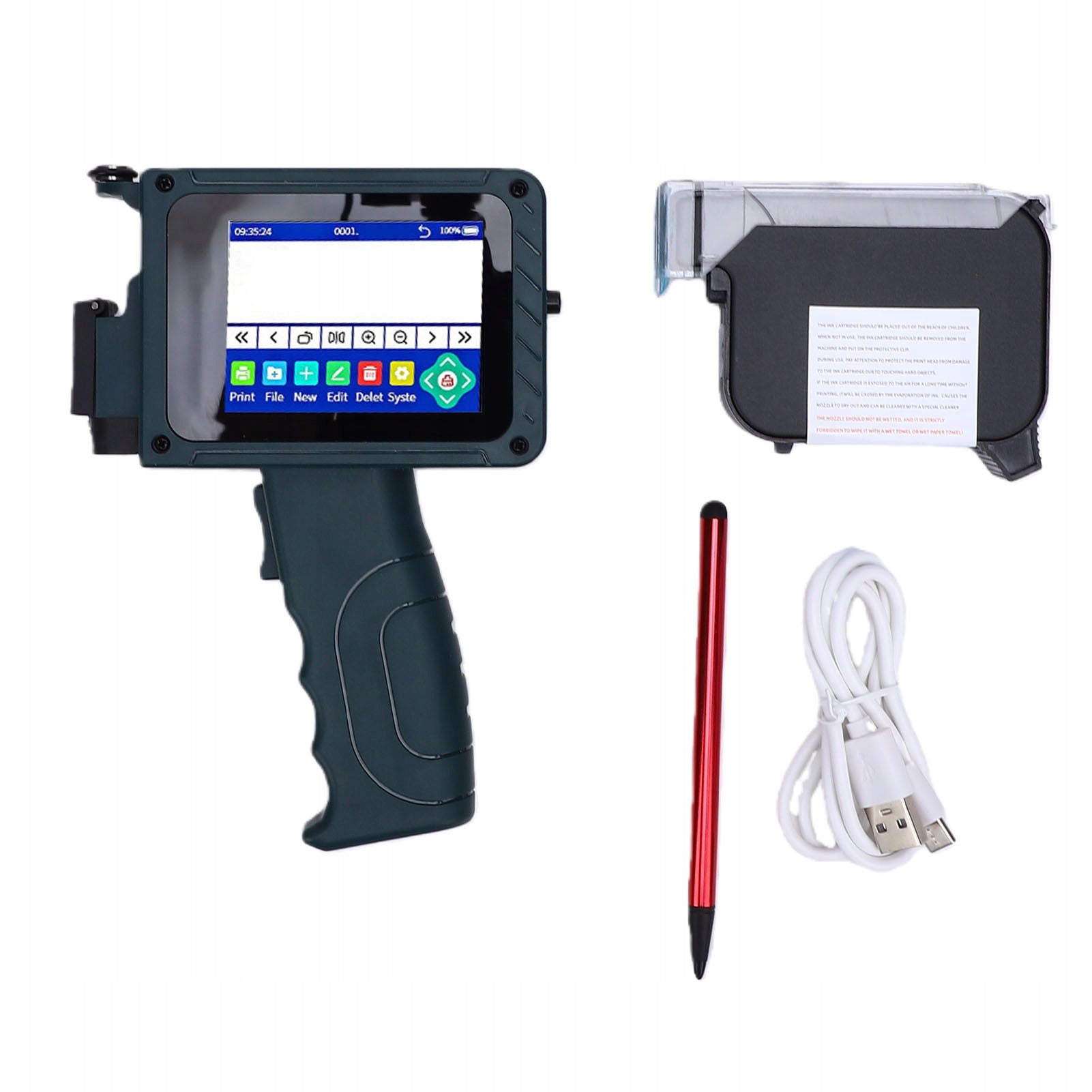 12,7mm Handheld Inkjet Printer Quick Drying Coding Machine for 4X