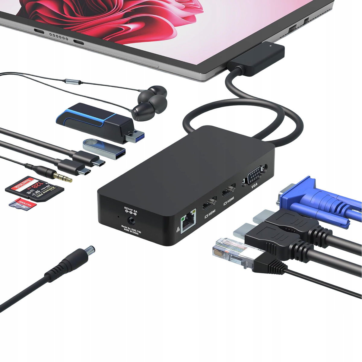 12-IN-1 SURFACE PRO DOCKING STATION FOR MICROSOFT