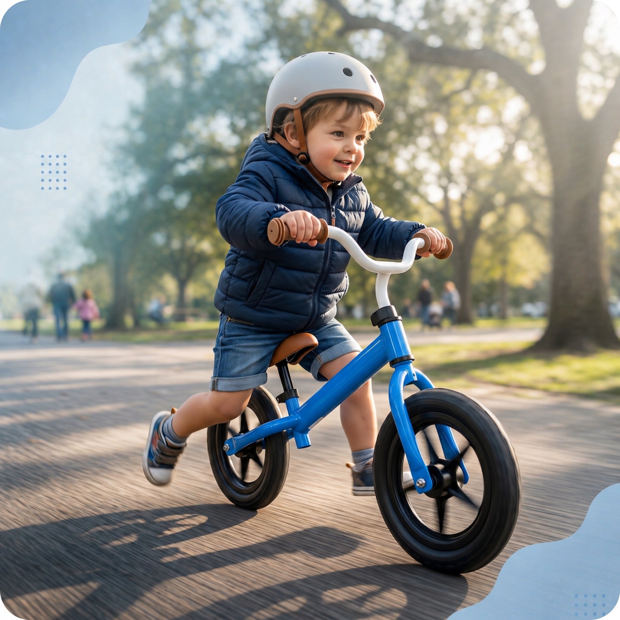 12 INCH BALANCE BIKE FOR KIDS 2+ LIGHTWEIGHT ADJUSTABLE FOAM WHEELS STRONG Color blue multicolor