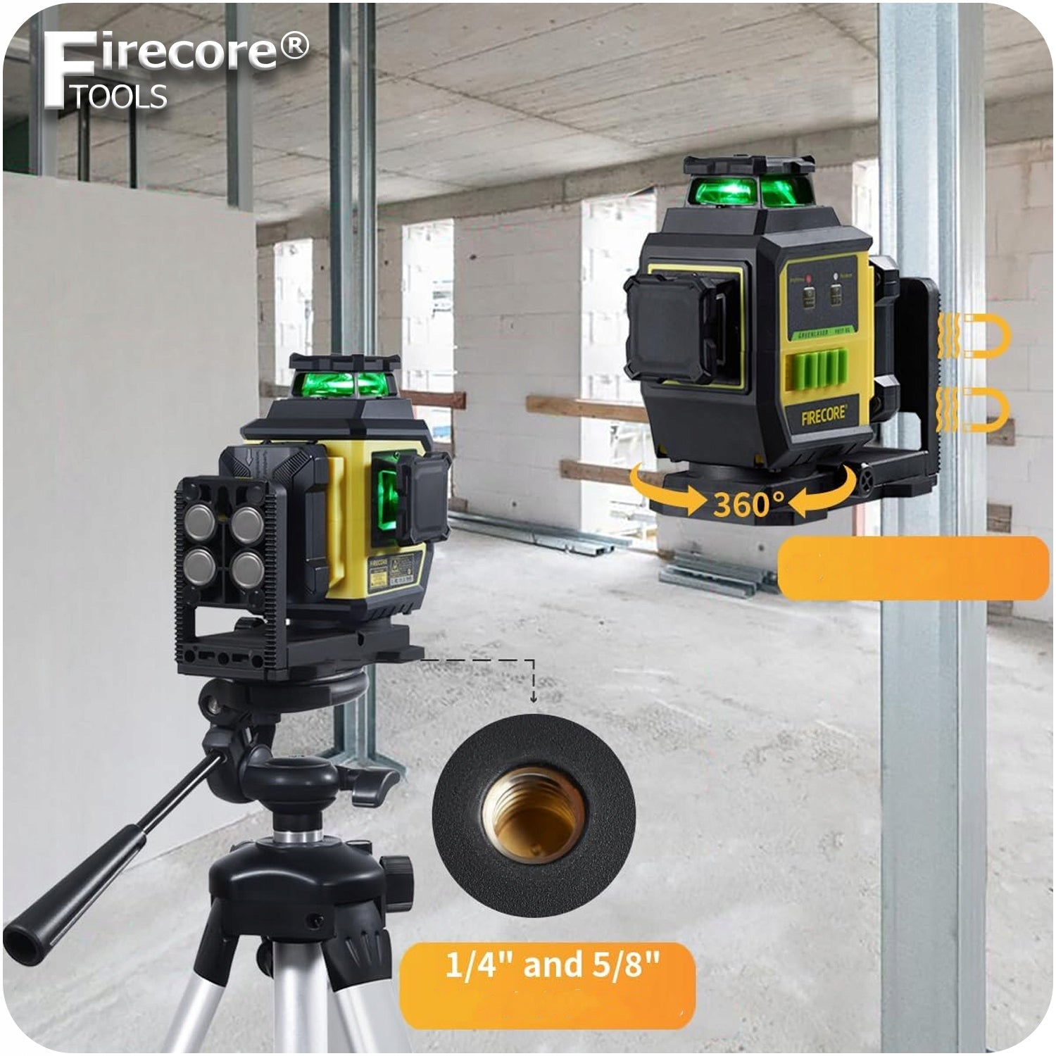12 LINES LASER LEVEL 3D MAGNETIC CROSS LASER F95T-XG FIRECORE Packaging status original