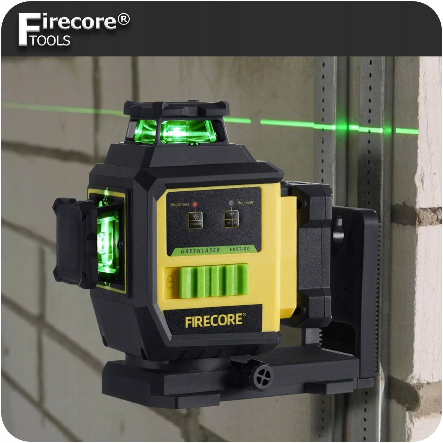12 LINES LASER LEVEL 3D MAGNETIC CROSS LASER F95T-XG FIRECORE Power supply rechargeable battery